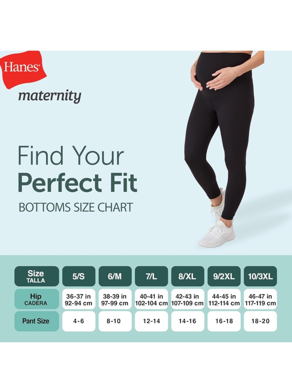 Hanes Black Maternity Leggings With Pockets - Picture 3 of 3